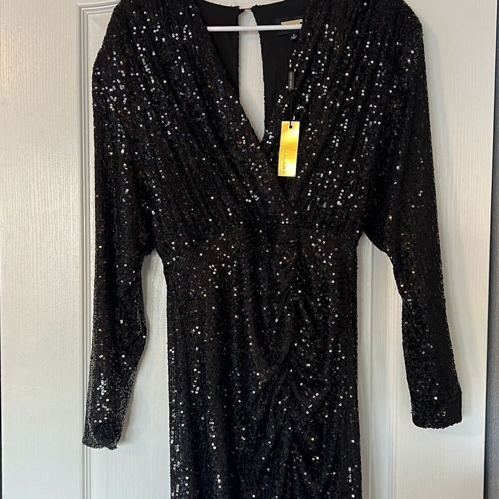 Alexia Admor Silena Sequin Ruched Midi Dress